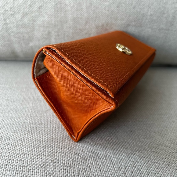 TORY BURCH Orange Glasses Case and Soft Drawstring Bag - Picture 4 of 5